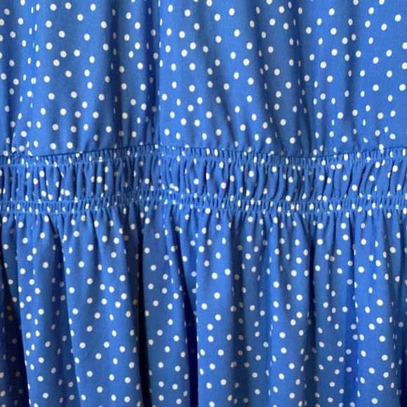 Ava & Viv Blue Blouse With White Polka Dots Size 1X NWT - Picture 3 of 9